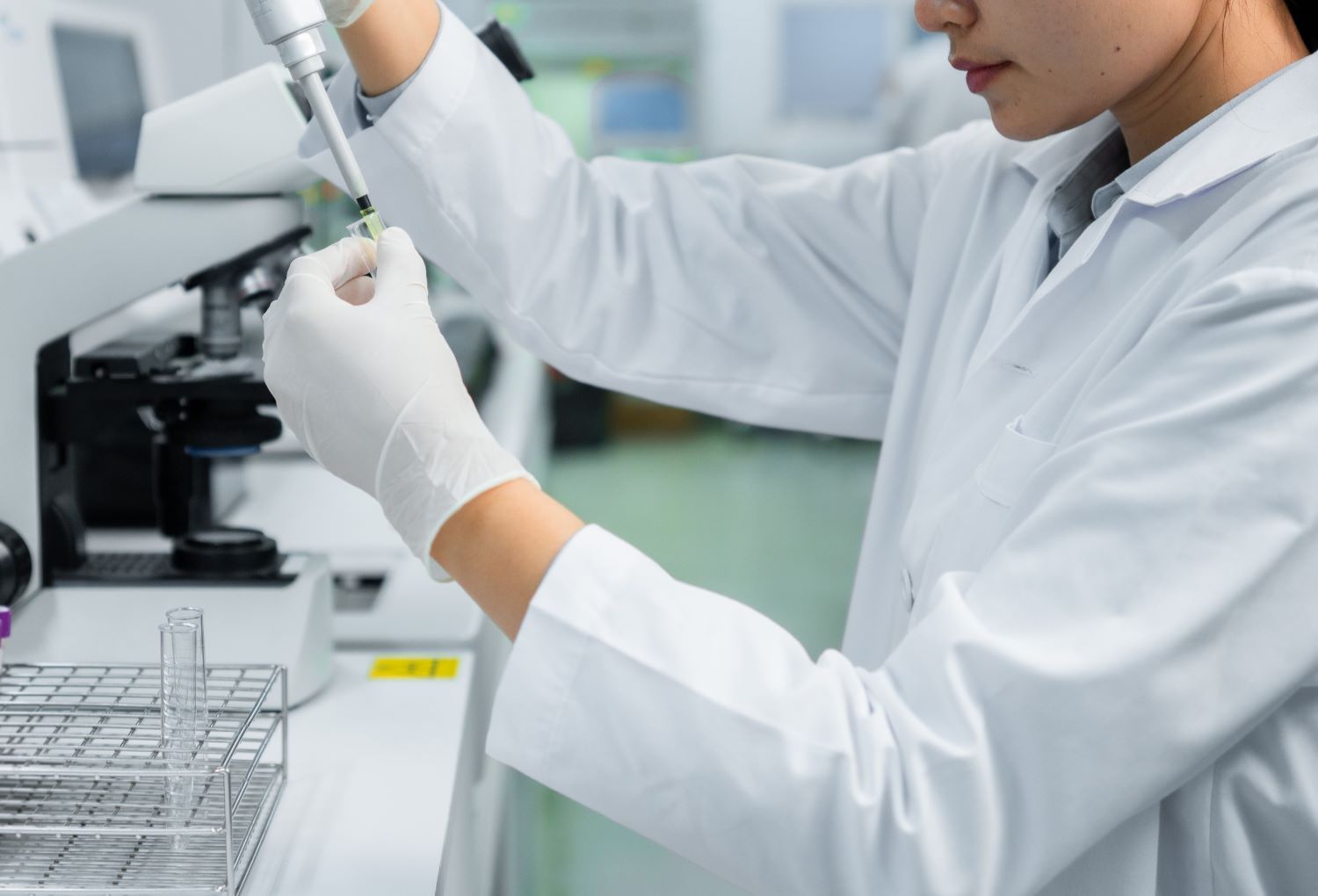 A scientist completing DNA testing.